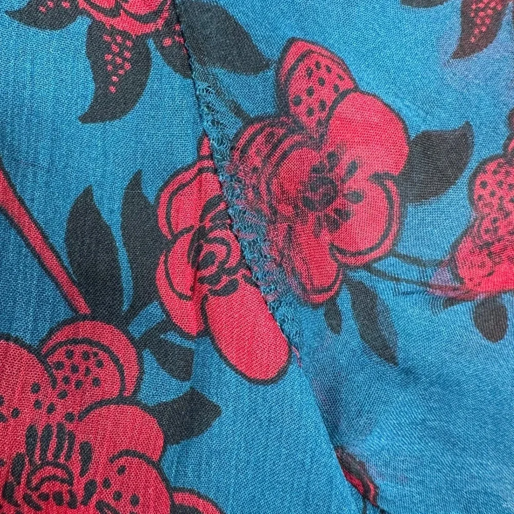 Abercrombie‎ & Fitch Floral Print Bohemian Style Mini Dress size XS Blue/Red
